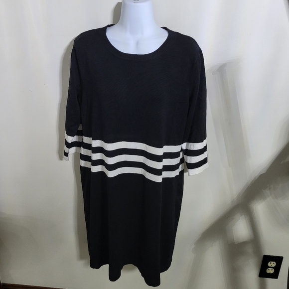 Allison Brittney Black and White Knit Dress - Picture 3 of 4